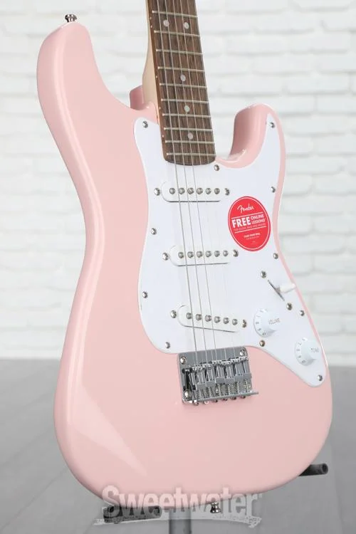  Squier Mini Stratocaster Electric Guitar - Shell Pink with Laurel Fingerboard