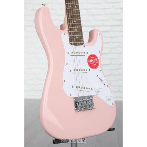  Squier Mini Stratocaster Electric Guitar - Shell Pink with Laurel Fingerboard