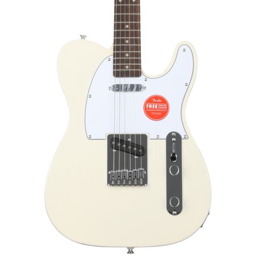  Squier Affinity Series Telecaster Electric Guitar and Fender Frontman 20G Amp Essentials Bundle - Olympic White with Laurel Fingerboard