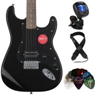 Squier Sonic Stratocaster HT Electric Guitar Essentials Bundle - Black