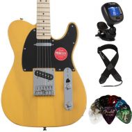 Squier Sonic Telecaster Electric Guitar Essentials Bundle - Butterscotch Blonde