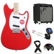 Squier Sonic Mustang Solidbody Electric Guitar and Fender Amp Bundle - Torino Red