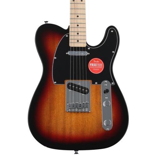  Squier Affinity Series Telecaster Electric Guitar with Gig Bag - 3-Color Sunburst with Maple Fingerboard