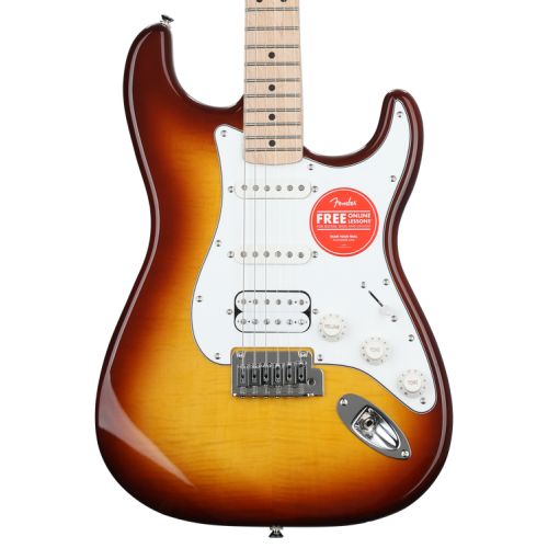  Squier Affinity Series Stratocaster Electric Guitar Essentials Bundle - Sienna Sunburst