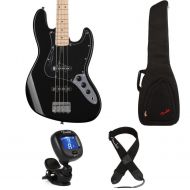 Squier Affinity Series Jazz Bass Essentials Bundle - Black with Maple Fingerboard