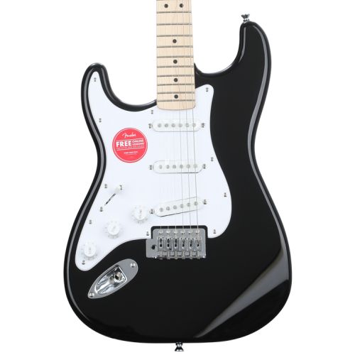  Squier Sonic Stratocaster Left-handed Electric Guitar and Fender Amp Bundle - Black