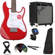 Squier Mini Strat Electric Guitar with Fender Frontman 10 Amp Essentials Bundle - Dakota Red