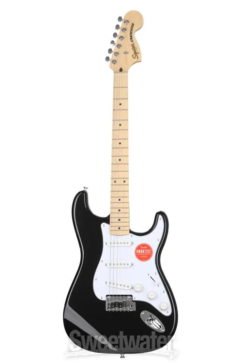  Squier Affinity Stratocaster Essentials Bundle - Black with Indian Laurel Fingerboard