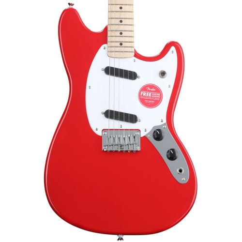  Squier Sonic Mustang Solidbody Electric Guitar Essentials Bundle - Torino Red