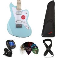 Squier Mini Jazzmaster HH Essentials Bundle - Daphne Blue with Maple Fingerboard