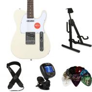 Squier Affinity Telecaster Essentials Bundle - Olympic White with Laurel Fingerboard