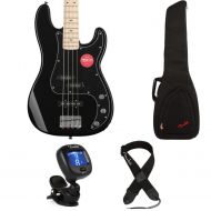 Squier Affinity Series Precision Bass Essentials Bundle - Black with Maple Fingerboard