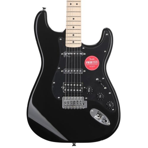  Squier Sonic Stratocaster Electric Guitar Essentials Bundle - Black