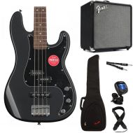 Squier Affinity Series Precision Bass and Rumble 25 Combo Amp Bundle - Charcoal Frost Metallic with Laurel Fingerboard