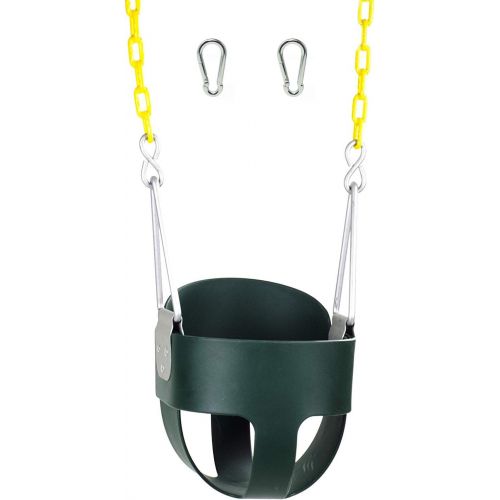  [아마존베스트]Squirrel Products High Back Full Bucket Toddler Swing Seat with Plastic Coated Chains - Swing Set