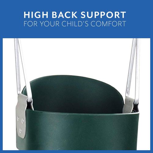  [아마존베스트]Squirrel Products High Back Full Bucket Toddler Swing Seat with Plastic Coated Chains - Swing Set