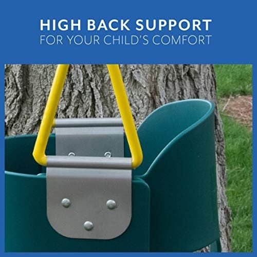  [아마존베스트]Squirrel Products High Back Full Bucket Toddler Swing with Exclusive Chain & Triangle Dip Pinch Protection Technology - Green