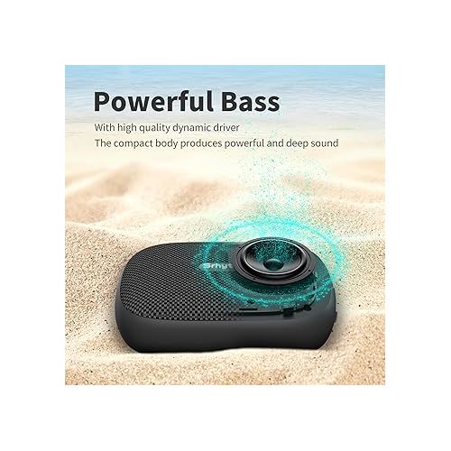  Srhythm K1 Wireless Bluetooth Speaker, Bluetooth 5.3, IPX7 Waterproof, 20H Playtime,Portable Bike Speaker for Riding, Hiking, Running and Camping