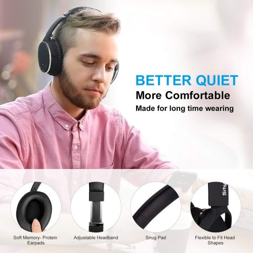  [아마존 핫딜]  [아마존핫딜]Noise Cancelling Kopfhoerer Leichte,Srhythm NC25 Over Ear ANC Kopfhoerer Bluetooth Kabellos Faltbar mit Duale 40 mm HD Tieftontoener,Eingebaut Mikro,HiFi,CVC6.0 fuer Alle Gerate mit B