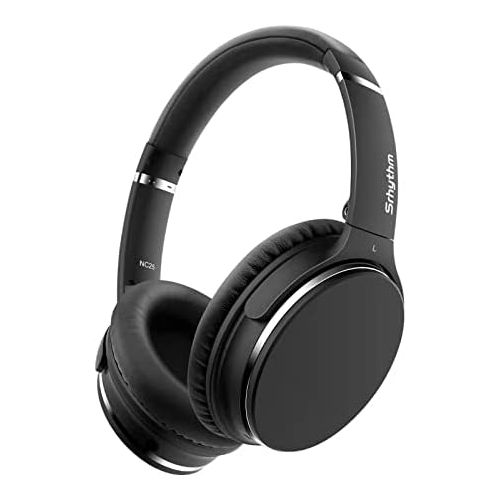  [아마존베스트]Light Noise-Cancelling Headphones Srhythm NC25 Over-Ear ANC Wireless Foldable with Dual 40 mm HD Woofer and Built-in Micro HiFi CVC6.0 NFC for All Devices with Bluetooth Circumaura