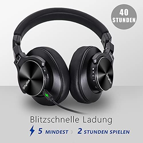  [아마존베스트]Srhythm NC75 Wireless Bluetooth Headphones, Active Noise Cancelling Headphones with a Built-in Micro, 40 mm Driver, Foldable for Travelling, PC, Mobile Phone, TV