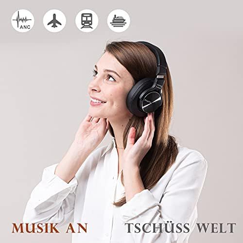  [아마존베스트]Srhythm NC75 Wireless Bluetooth Headphones, Active Noise Cancelling Headphones with a Built-in Micro, 40 mm Driver, Foldable for Travelling, PC, Mobile Phone, TV