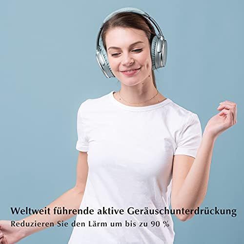  [아마존베스트]Noise cancelling headphones, foldable, wireless, Bluetooth 5.0, Srhythm NC35 over-ear, lightweight, with quick charge, CVC8.0 microphones, mega bass, over 40 hours playtime, low la