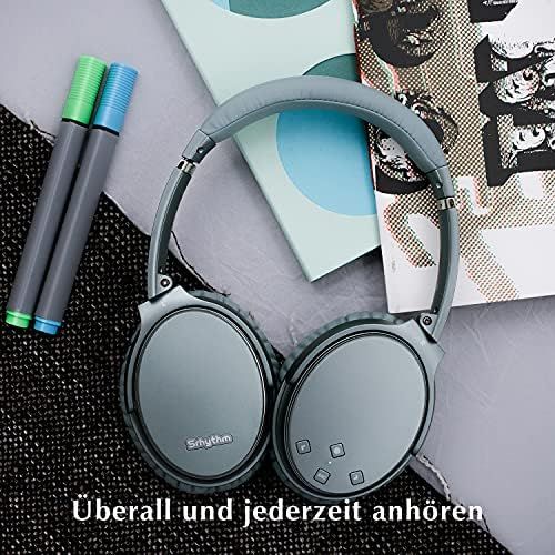  [아마존베스트]Noise cancelling headphones, foldable, wireless, Bluetooth 5.0, Srhythm NC35 over-ear, lightweight, with quick charge, CVC8.0 microphones, mega bass, over 40 hours playtime, low la