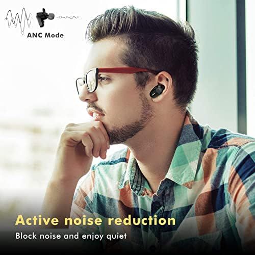  [아마존베스트]Wireless noise cancelling headphones Bluetooth 5.1, Srhythm Soulmate S5 stereo in-ear earphones with 4 microphones, noise isolation, touch control, 50 hours battery life, voice ass