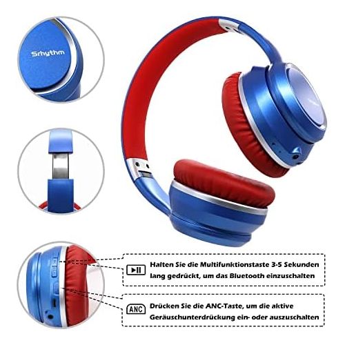  [아마존베스트]Wireless Bluetooth 5.0 Noise Cancelling Headphones, Srhythm 2020 Version, NC15, Over-Ear Foldable Headphones with Microphones for Online Teaching, Home, Office, TV, PC, Mobile Phon