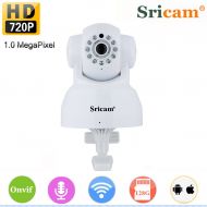 Sricam 4332027141 SP012 Wireless IP Security Camera Pan Tilt 720P WiFi Network P2P App Support Onvif Night Vision 2 Way Audio, White