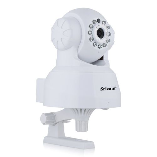  Sricam 4332027141 SP012 Wireless IP Security Camera Pan Tilt 720P WiFi Network P2P App Support Onvif Night Vision 2 Way Audio, White