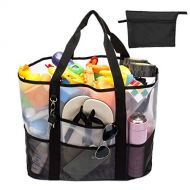 [아마존핫딜]Srotek 39L Strandtasche Netztasche Beach Bag grosse Badetasche Shopper Handtasche Kinderspielzeug-Sack Badezeug Aufbewahrungstasche fuer Baden/Schwimmen/Strandurlaub