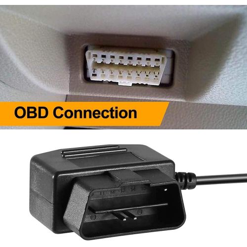  [아마존베스트]OBD2 OBD Power Cable for Dash Camera, Ssontong OBD to Mini USB OBDII Adapter Hardwire Charger Cable 24 Hours Surveillance and Acc Two Mode