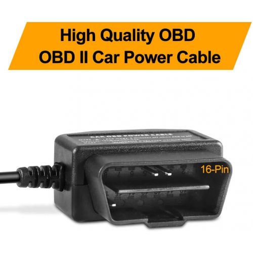  [아마존베스트]OBD2 OBD Power Cable for Dash Camera, Ssontong OBD to Mini USB OBDII Adapter Hardwire Charger Cable 24 Hours Surveillance and Acc Two Mode