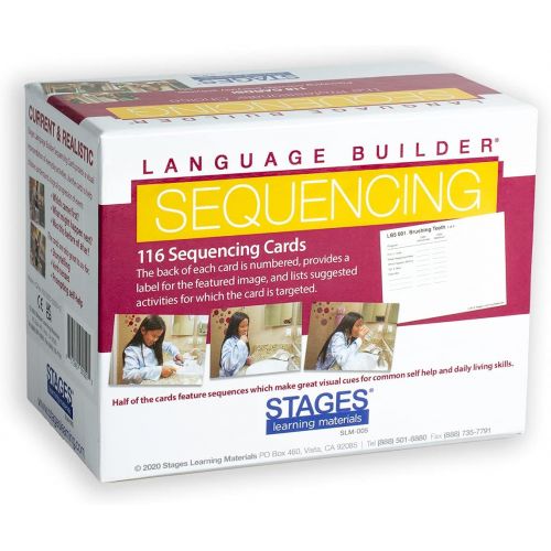  Stages Learning Materials Language Builder Sequencing Flash Cards Photo Action and Self-Help Skills Sequence Cards for Autism Education and ABA Therapy
