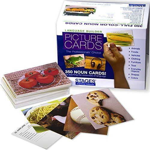  Stages Learning Materials Language Builder Flashcards, Noun Flashcards, Autism Learning Picture Cards