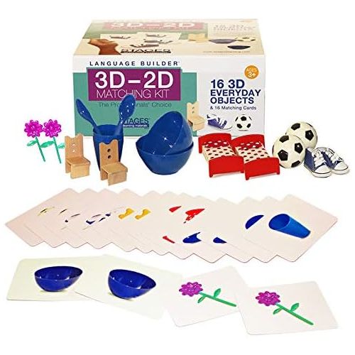  Stages Learning Materials Language Builder Picture Noun Flash Cards Photo Vocabulary Autism Learning Products, ABA Therapy 10 Boxes, 1413 Cards, Blocks, 88 Realistic 3D Items