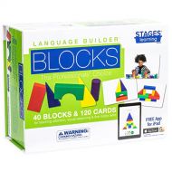 Stages Learning Materials Language Builder Block Imitation Kit Curriculum for Autism & Preschool 120 Pretend Play Flashcards, 40 Wood Blocks, iPad App