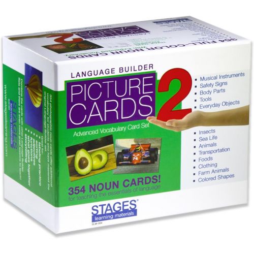  Stages Learning Language Builder Picture Nouns Set 2 for Autism, Aba and Preschool Educational Vocabulary Flash Cards