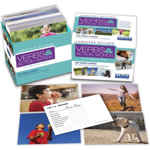  Stages Learning Materials Language Builder Verb Flash Cards Photo Vocabulary Autism Learning Products for Aba Therapy & Speech Articulation