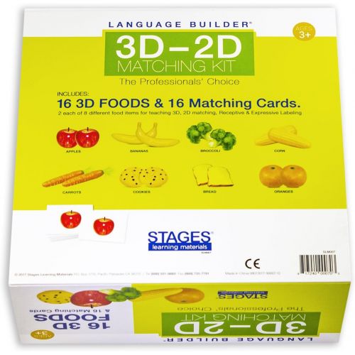  Stages Learning Materials Language Builder 3D- 2D Noun Flash Cards and Realistic Toy Figures Vocabulary Autism Learning Products for ABA Therapy and Speech Articulation