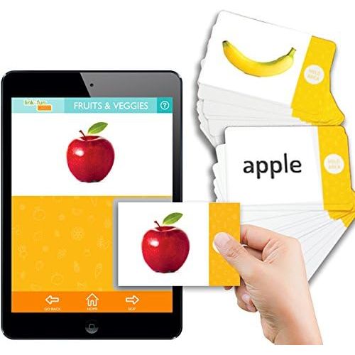  Stages Learning Materials Link4Fun Fruits & Vegetables Flashcards for iPad Preschool Language Builder Cards for Vocabulary, Reading, Autism Education