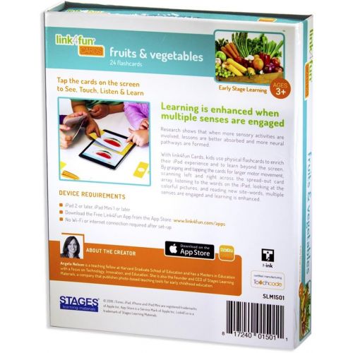  Stages Learning Materials Link4Fun Fruits & Vegetables Flashcards for iPad Preschool Language Builder Cards for Vocabulary, Reading, Autism Education