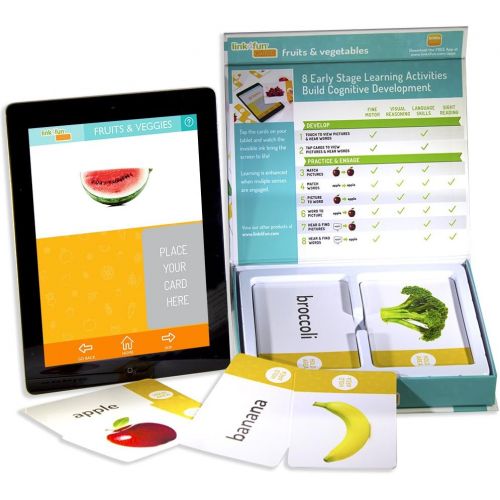 Stages Learning Materials Link4Fun Fruits & Vegetables Flashcards for iPad Preschool Language Builder Cards for Vocabulary, Reading, Autism Education
