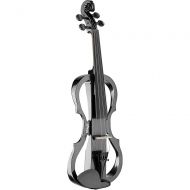 Stagg EVN X-44 MBK Silent Violin Set with Soft Case and Headphones - Metallic Black