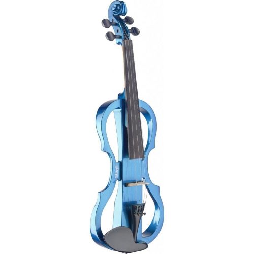  Stagg EVN X-44 MBL Silent Violin Set with Soft Case and Headphones - Metallic Blue