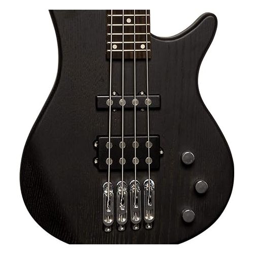  Stagg 4 String Bass Guitar, Right, Black, 3/4 Size (SBF-40 BLK