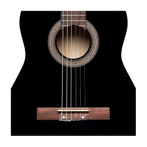  Stagg 6 String Classical Guitar, Right, Black, Full Size (SCL50-BLK)
