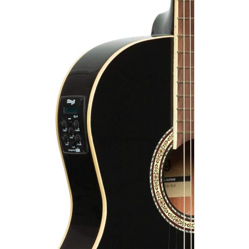  Stagg 6 String Classical Guitar, Right, Black, Full (SCL60 TCE-BLK)